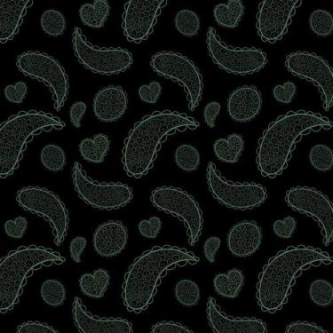 Imagem de Papel De Parede Fundo Preto E Desenho Verde Autocolante Sala - LRP