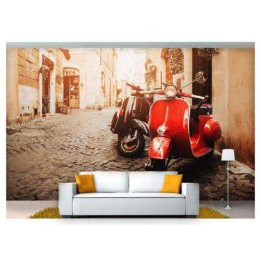 Imagem de Papel De Parede Moto Antiga Preto E Branco 3D Cda42 - Você Decora