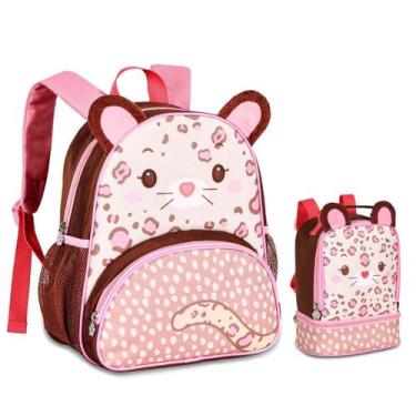 Imagem de Mochila E Lancheira Infantil Escolar Bichinhos Fofos Animais - Clio
