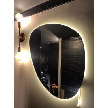 Imagem de Espelho Orgânico Decorativo 80x60cm Com Led Branco Quente - V.A Decor