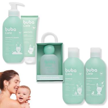 Imagem de Kit Shampoo, Condicionador, Sabonete Líquido, Hidratante e água de colônia Bebê Criança Buba Care