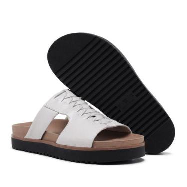 Imagem de Sandália Tamaco Calce Fácil Couro Legítmo Linha Conforto Sandália Perf