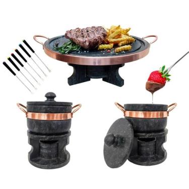 Imagem de Kit Fondue 37cm + 2 Fondue 800ml + 6 Garfinhos Curado - Arte Nativa Pe