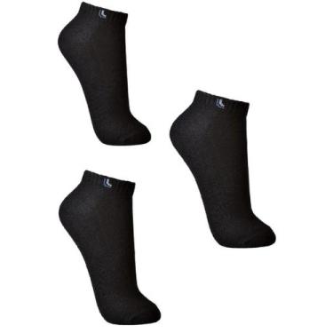 Imagem de 03 Pares de Meias Originais Lupo Cano Curto Sport em Algodão, Preto, M