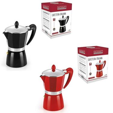 Imagem de Cafeteira Italiana de Alumínio Colorido 6 Xícaras de Café Moka - 300mL