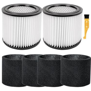 Imagem de ECOMAID Filtro de substituição HEPA 90398 e filtro de luva de espuma 90585 compatível com Shop-Vac 90398, 903-98, 9039800, 903-98-00 Hangup Filtro de cartucho sobressalente para aspirador de pó