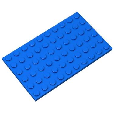 Imagem de Classic Blue Plates Bulk, Blue Plate 6x10, Building Plates Flat 10 Piece, Compatible with Lego Parts and Pieces: 6x10 Blue Plates(Color: Blue)
