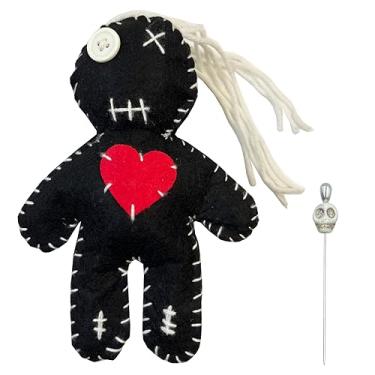 Imagem de 6.2" Handmade Empath Protection Poppet Voodoo Doll, Halloween Decor, Witch Wicca Pagan Altar (Silver Hair)