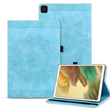 Imagem de Capa para Samsung Galaxy Tab A7 Lite 2021 2021 SM-T220 / T225 Capa de couro PU leve com suporte flip com compartimento para cartão e porta-caneta para Galaxy Tab A7 Lite 8,7 polegadas - azul