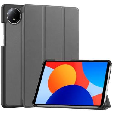 Imagem de Gylint Capa para Xiaomi Redmi Pad SE 2024 2024, capa dobrável de couro PU ultrafina com suporte para Xiaomi Redmi Pad SE 20,7 cm cinza