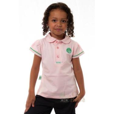 Imagem de Camisa Infantil Palmeiras Polo Rosa Oficial - Revedor, Tam 1