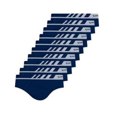 Imagem de Kit com 10 Cuecas Slip Lupo 691-002, Azul marinho, G