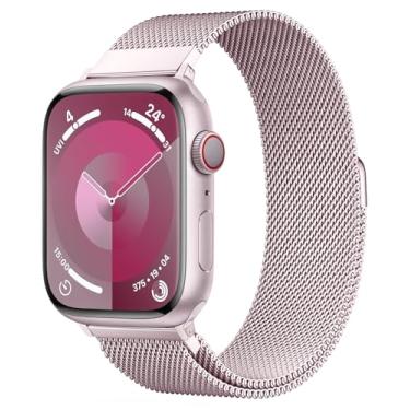 Imagem de Pulseira milanesa original de aço inoxidável compatível com Apple Watch Series 9, Ultra 2, SE, Ultra, 8 7, 6, 5, 4, 3, 2 e 1 de 38 mm, 40 mm, 41 mm, 44 mm, 45 mm, 49 mm, Ultra, 8 7 6 5 4 3 2 1