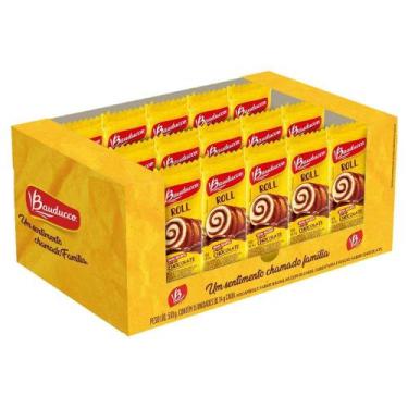 Imagem de Bolinho Bauducco Roll Chocolate 34g - Embalagem com 15 Unidades