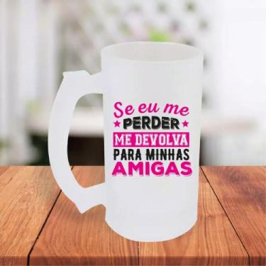 Imagem de Caneca De Chopp Jateada Personalizada Amiga Parceira Cachaceira Frases