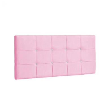 Imagem de Painel Casal Strass Jordania 140 CM Suede Rosa - D A Decor