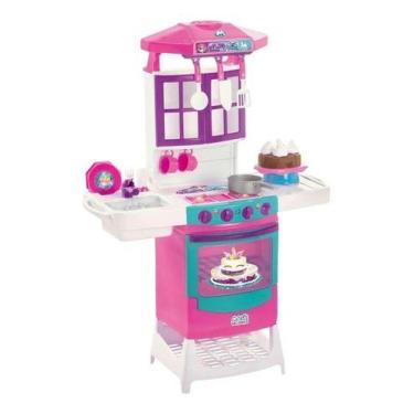 Imagem de Cozinha Infantil  Eletrônica Super Magic Toys 8012 Cor Rosa, Rosa