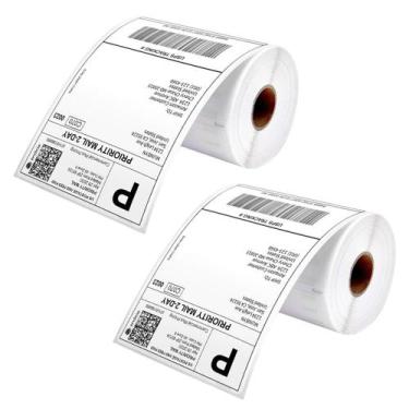 Imagem de Kit 2 Rolos 400 Etiquetas Térmicas Adesivas Serrilha E-commerce - Etiq