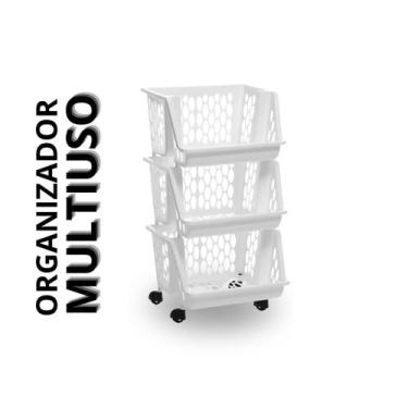 Imagem de Organizador Multiuso Empilháveis com Rodinhas 3 Andares - Giotto, Bran