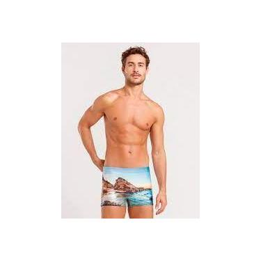 Imagem de Sunga Boxer Estampada Praia - Freire Company, Multicolorido, P