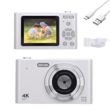 Imagem de Câmera Digital, Câmera de Vídeo Compacta 4K 48MP Com Tela IPS de 2,4 Polegadas, Câmera de Apontar e Disparar Zoom Digital 16X, Minicâmera Portátil para Adolescentes Meninos