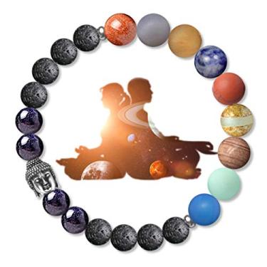 Imagem de Pulseira Karseer Buda 7 Chakra, antiansiedade, alívio do estresse, cristais naturais, pedras curativas, equilíbrio energético, bracelete com contas, meditação, proteção de oração, joia, presente unissex, J-F-23917