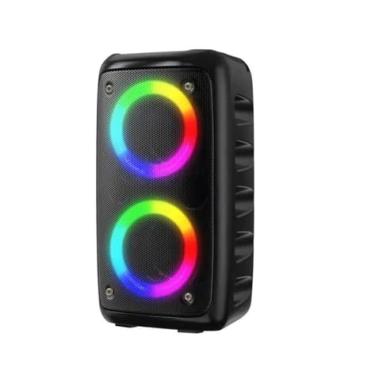 Imagem de Caixa De Som Amplificada Portátil LED RGB Bluetooth USB SD Entrada P10 Microfone Radio Fm Aux P2