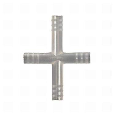 Imagem de Kartell Conector de tubulação de 4 vias de polipropileno 222925, ID de tubulação de 4 mm (pacote com 20)