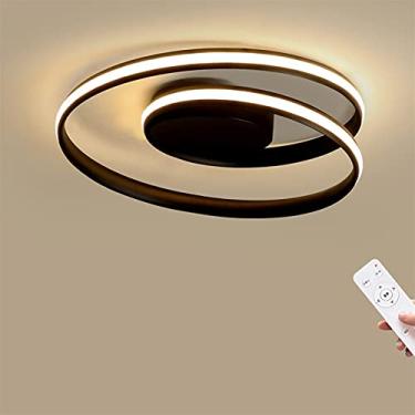 Imagem de Moderno - Espiral LED dimerizável Luz de teto, Moda Sala de jantar Lâmpada de teto Lustre Iluminação Metal Acrílico Controle remoto Interior Quarto Restaurante Mesa de jantar Luz de teto