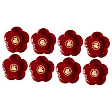 Imagem de ＫＬＫＣＭＳ 8 peças cesta de frutas tigela prato de frutas tigela louça festivo doces nozes bandeja de servir lanche bolo prato para cozinha casa, Flor