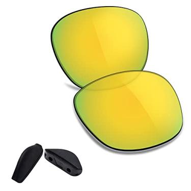 Imagem de TRUSHELL 20+ Opções Protetor de Nariz/Lente de Substituição para OAKLEY Game Changer OO9291 Óculos de sol, Black Nose Pad + Golden Yellow - Polarized, Game Changer