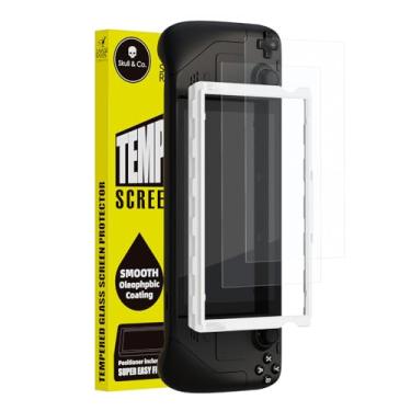 Imagem de SAVAGE RAVEN Protetor de tela de vidro temperado de alta transparência de alta sensibilidade da Skull & Co. para Steam Deck/OLED (pacote com 2) com kits de instalação de posicionador - Claridade HD