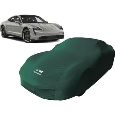 Imagem de Capa Automotiva Porsche Taycan Tecido Helanca Cor Preta - Mz, Verde