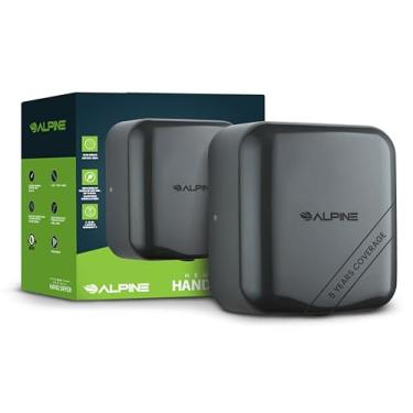 Imagem de Alpine Industries Secadores de Mãos Automáticos Alpine para Banheiros, Secador de Mãos Elétrico Comercial de Alta Velocidade 110-120 V Em Aço Inoxidável, Opções de Plug-In E Cabeamento com Filtro de A