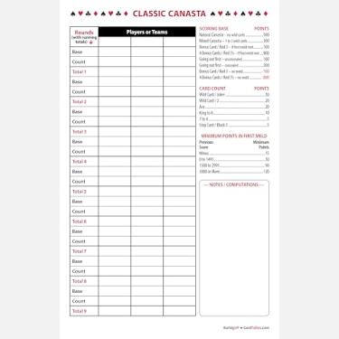 Imagem de Almofadas clássicas Canasta Score (3 pastilhas, 50 folhas cada) Enjoy The Original. Feito nos EUA.