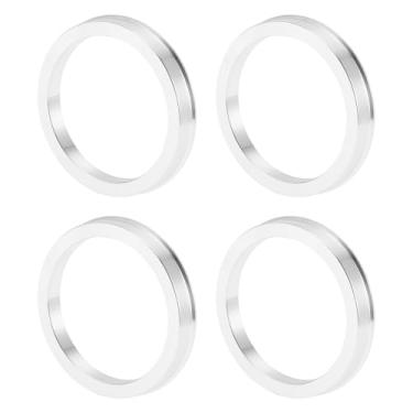 Imagem de INFINAUTO Anéis centralizados no cubo da roda do carro OD 71,1 mm para ID 59,1 mm eixo central de rodas amortecedores Hubrings liga de alumínio tom prata durável