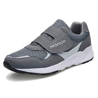 Imagem de Leader Show Tênis feminino de caminhada casual confortável para idosos sem cadarço antiderrapante, Cinza, 36