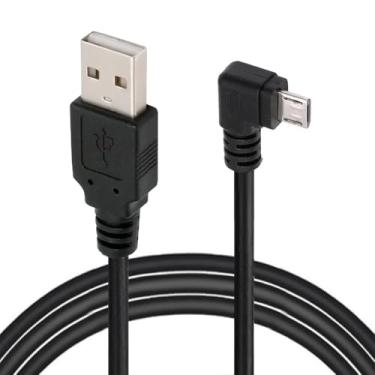Imagem de JSER Cabo de carregamento de dados micro USB 2.0 tipo 5 pinos para USB 2.0 tipo A de 90 graus, ângulo reto, dados de 480 Mbps para celular, tablet, câmera de computador (10 cm)