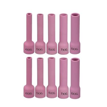 Imagem de RIVERWELD Kit extra longo de bojo de cerâmica TIG Alumina 53N59XXL 53N60XXL 53N61XXL Fit SR PDA DB WP 9 20 25 TIG Lanterna de soldagem 10 peças