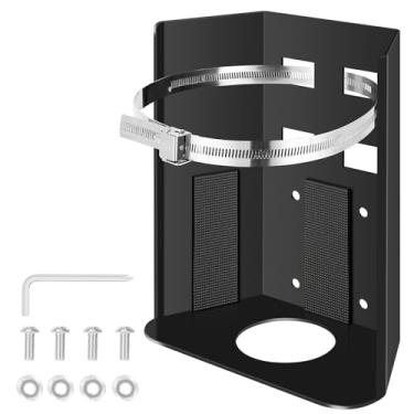 Imagem de Hifor Suporte de tanque de propano de 4,5 kg - Construção de metal de grau industrial com braçadeira de aço inoxidável ajustável, almofadas antiderrapantes para trailer, caminhão, reboque