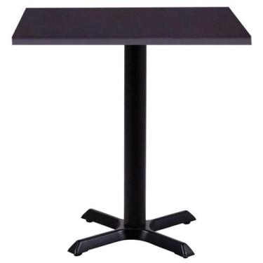 Imagem de Mesa Ômega Ferro Preto 74 cm (Alt) Base em X Tampo MDP Quadrado 80 cm 
