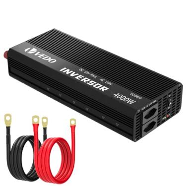 Imagem de Inversor de Tensão Veicular 12V para 110V 4000W - Conversor de Energia Portátil com Onda Senoidal Modificada, Proteção Multicircuito e Saídas AC/DC para Carros, Barcos e Emergências
