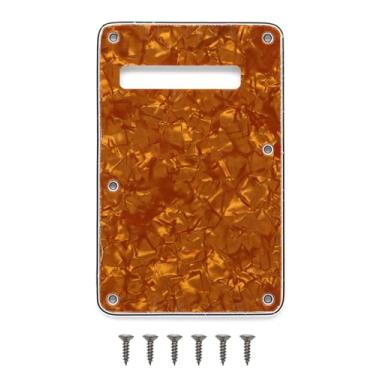 Imagem de Placa traseira de guitarra com 6 furos Strat Tremolo para Fender USA/Mexican Standard Stratocaster (pérola marrom)