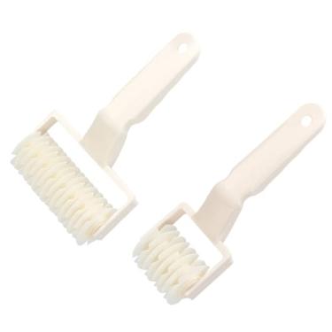 Imagem de Corte de Rolos de Treliça de 2pcs, Roda de Rolo de Agulha de Massa de Massa de Plástico Branca para Pão de Pizza de Biscoito de Biscoito de Biscoito de Pizza de Pizza (Abdômen)