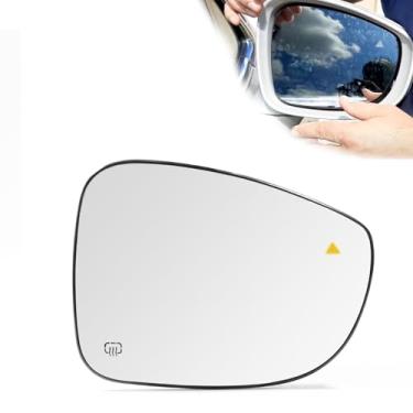 Imagem de Covnikyer Vidro espelhado do lado direito do passageiro com detecção de ponto cego compatível com Chrysler Pacifica 2017-2024, Voyager 2020-2024, vidro retrovisor elétrico de reposição 2 pinos