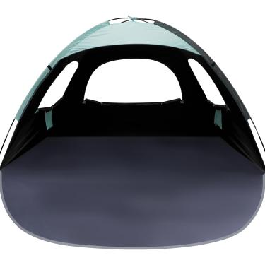 Imagem de WhiteFang Barraca de praia anti-UV portátil para 6 pessoas com abrigo blackout, piso extensível com 3 janelas de malha ventilada, bolsa de transporte, estacas e linhas (verde menta)