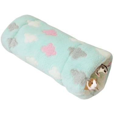 Imagem de Copfeu Túnel de pendurar para animais pequenos, brinquedos de hamster pendurados, acessórios de gaiola de rede para chinchila, furão, esquilo, porquinho-da-índia, rato, brincando dormindo (verde A,