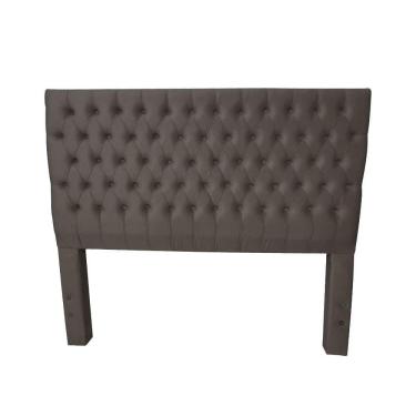 Imagem de Cabeceira Cama Queen Estofada Capitonê Creta 1,60m Veludo Marrom