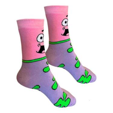 Imagem de Meias Divertidas Cano Medio Pe Galinha Fodase Minions Patrik - Loja Br