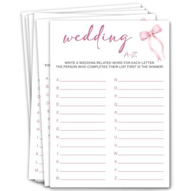 Imagem de Jogos de chá de panela - jogo de casamento A-Z, jogos de chá de casamento, jogos de noiva rosa jogos de festa de noiva, jogos de despedida de solteira, jogos de chá de panela 30 convidados/P05